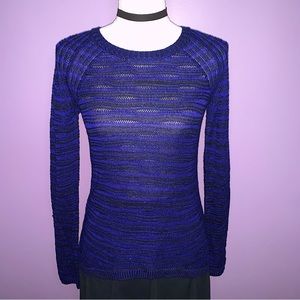 Dex Blue and Black Shimmery Sweater